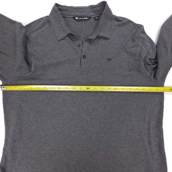 TRAVIS MATHEW Beginners Luck Golf Polo Long Sleeve Gray Stripe Minimal Casual XL - Picture 3 of 8